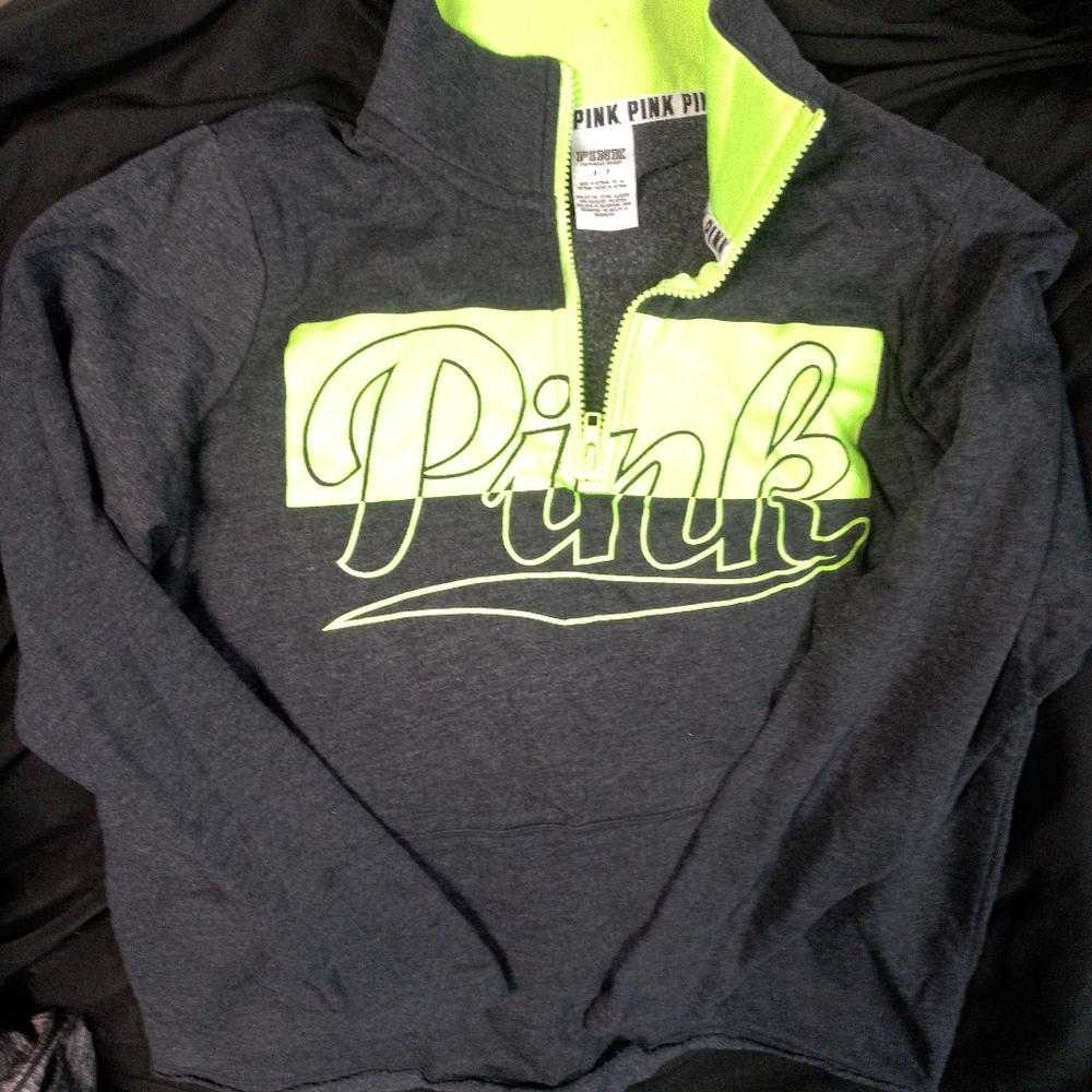 PINK QUARTER ZIP SWEATER SIZE S